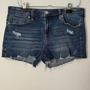 Blank NYC Blue Distressed Jean Shorts